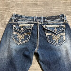 Rock Revival Indigo Jeans with Embroidered Pockets